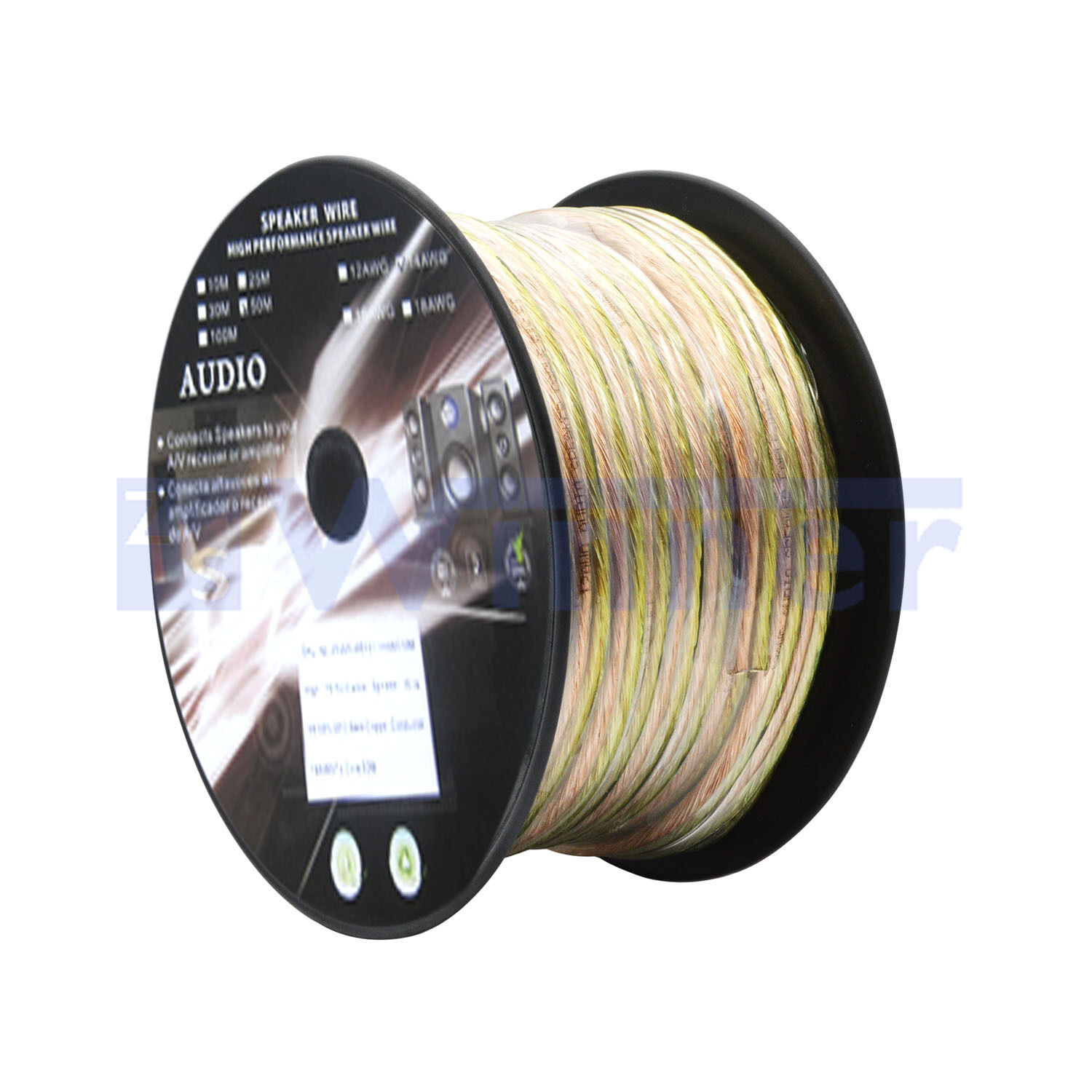 Spool of High Quality Transparent PVC Speaker Wire
