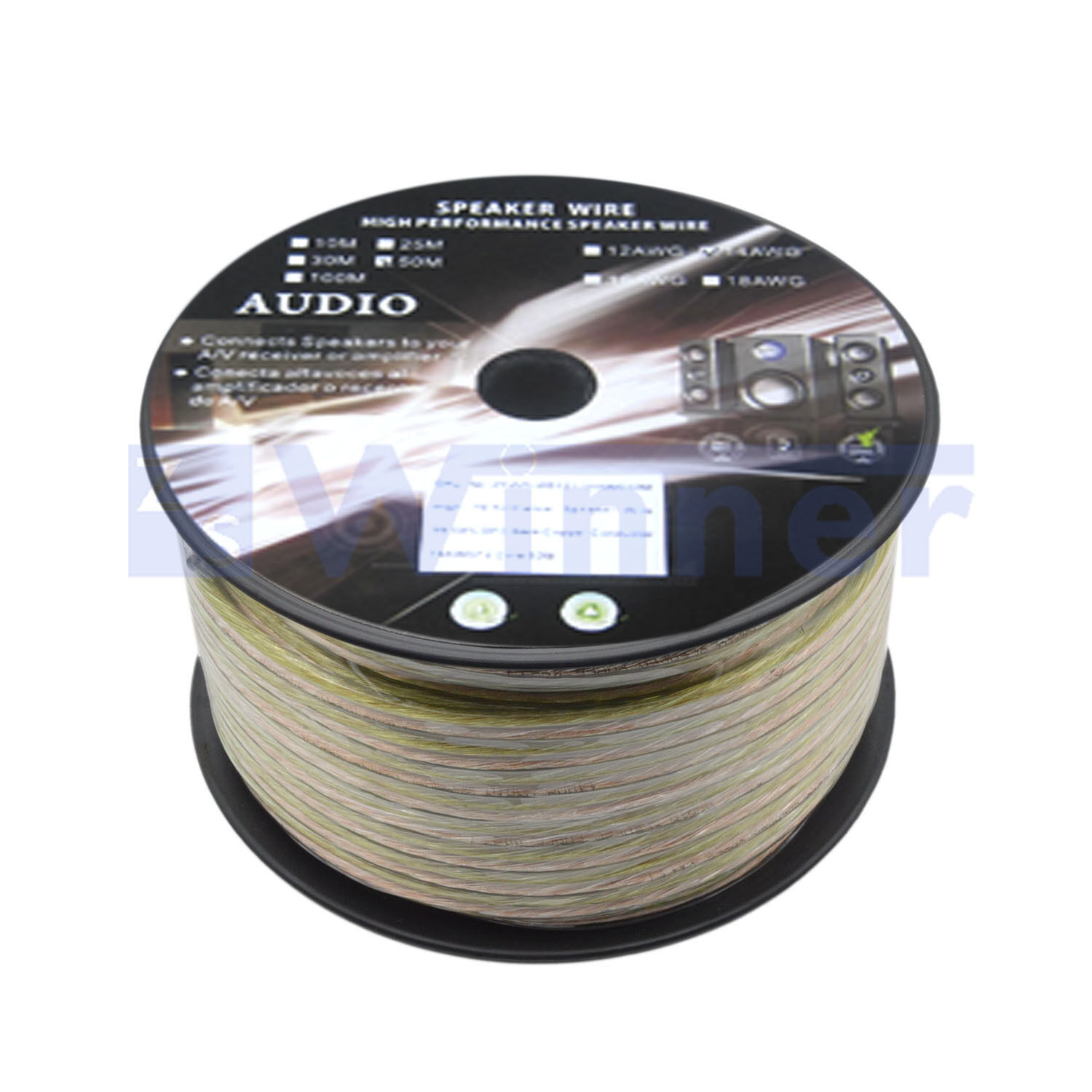 Spool of High Quality Transparent PVC Speaker Wire