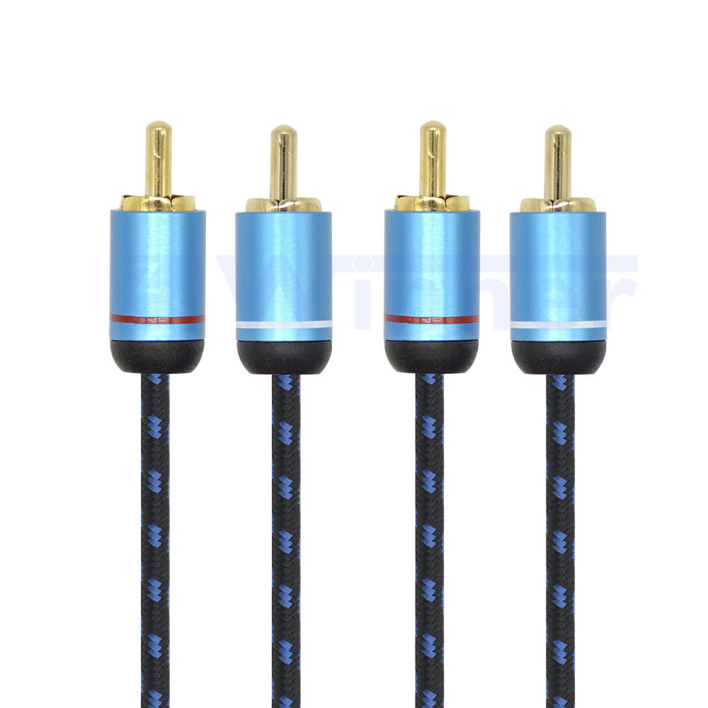 2RCA Male to 2RCA Male Stereo Audio Cable Gold Plated for Home Theater, HDTV, Gaming Consoles, Hi-Fi Systems