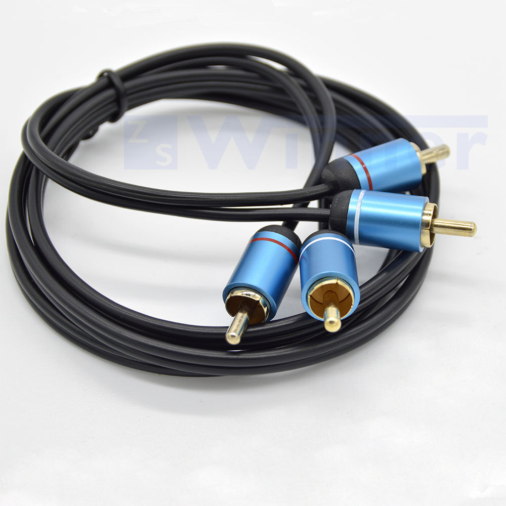 2RCA Male to 2RCA Male Stereo Audio Cable Gold Plated for Home Theater, HDTV, Gaming Consoles, Hi-Fi Systems