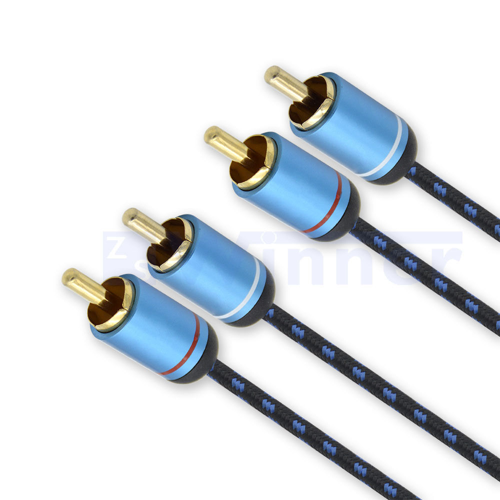 2RCA Male to 2RCA Male Stereo Audio Cable Gold Plated for Home Theater, HDTV, Gaming Consoles, Hi-Fi Systems