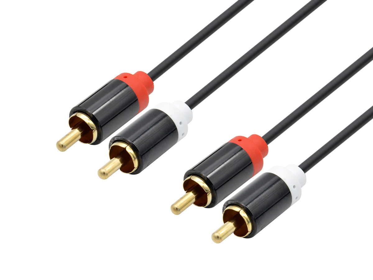 2RCA Male to 2RCA Male Stereo Audio Cable Gold Plated for Home Theater, HDTV, Gaming Consoles, Hi-Fi Systems