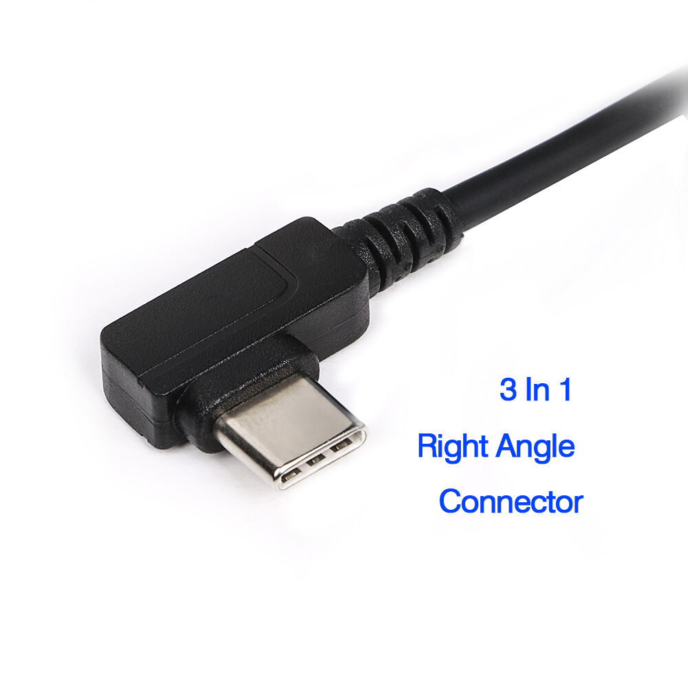 90 Degree 3 In 1 Right Angle Magnetic Usb Cable for 8Pin Android Type C
