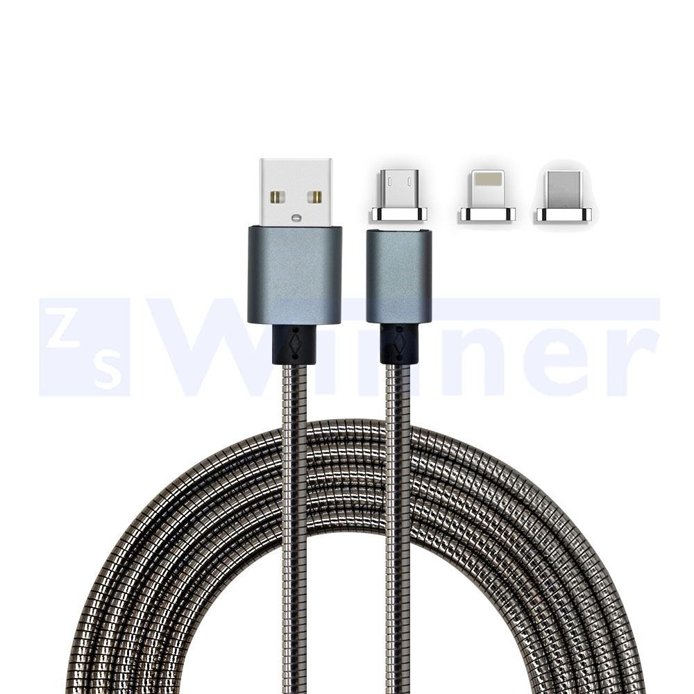 Detachable 3 in 1 magnetic usb Cables charging and data sync Magnet Cord for iOS / Android Systems