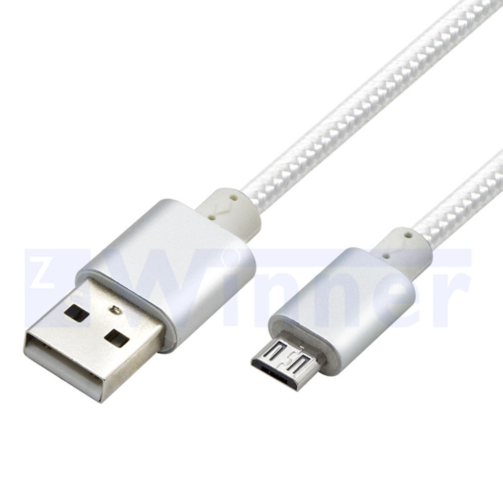 Braided USB 2.0 A to Micro B Cable Micro USB Data Sync Charging Cable for Android Mobile Phone 1M 2M 3M