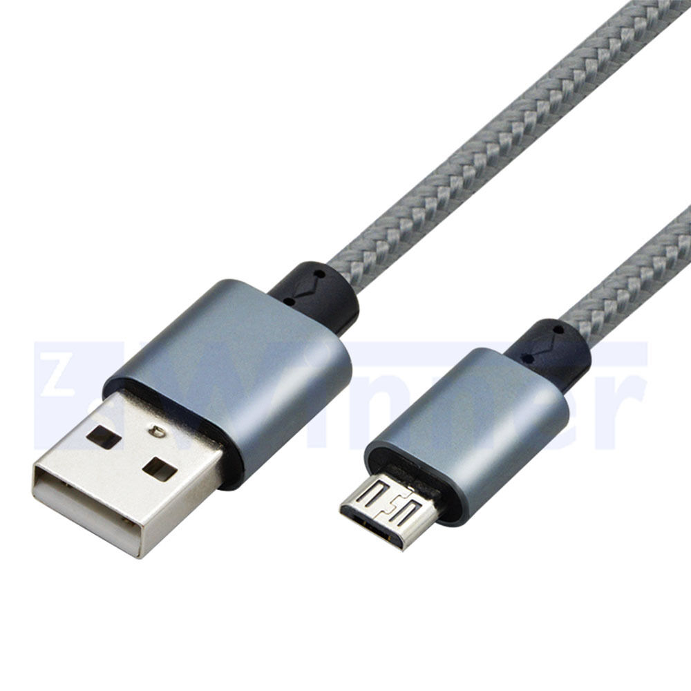 Braided USB 2.0 A to Micro B Cable Micro USB Data Sync Charging Cable for Android Mobile Phone 1M 2M 3M