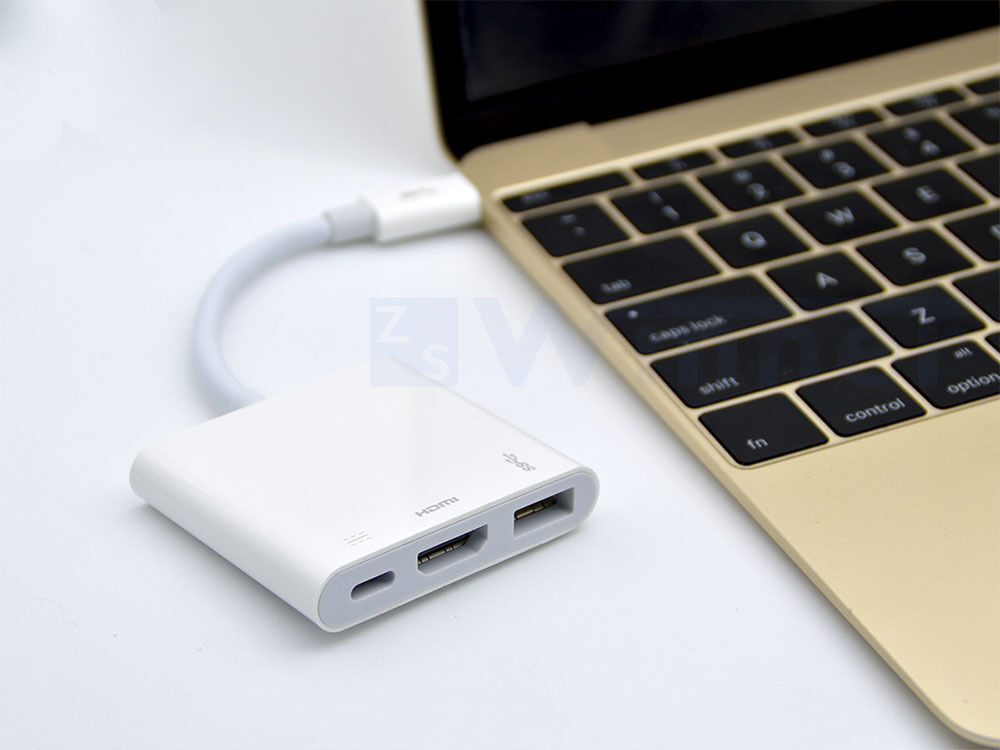 USB-C Hub ,Multi-port USB Type-C Cable , USB Type C to HDMI 4K Ethernet + USB 3.0 + USB-C Female Data and Charging USB Adapter