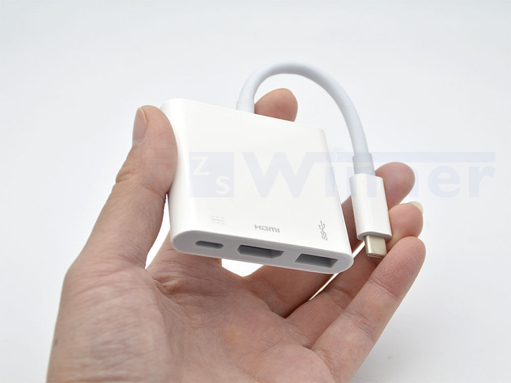 USB-C Hub ,Multi-port USB Type-C Cable , USB Type C to HDMI 4K Ethernet + USB 3.0 + USB-C Female Data and Charging USB Adapter