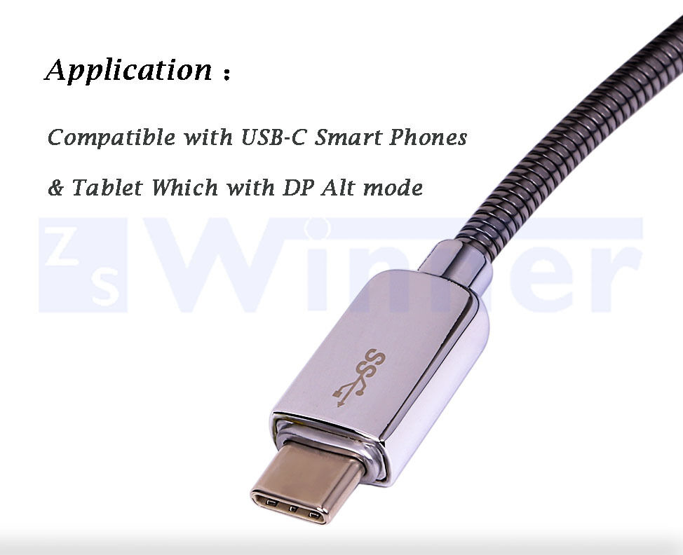 High Resolution USB Type C to HDMI Adapter Cable support 4K 60Hz for Macbook + Samsung S8 / S8 + NOTE 8 / Huawei