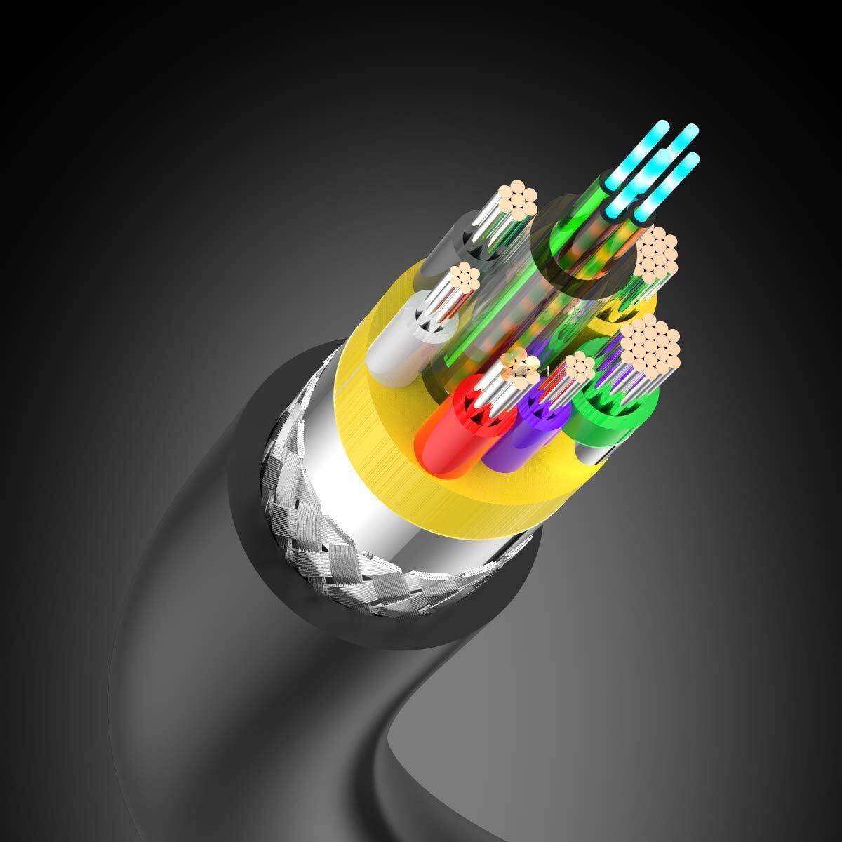 Full HD 4k Optical Hybrid HDMI® Active Cable,18 Gbps 4k HDMI® Type A Active Fiber Optical Cord for Home Theater Enables transmission