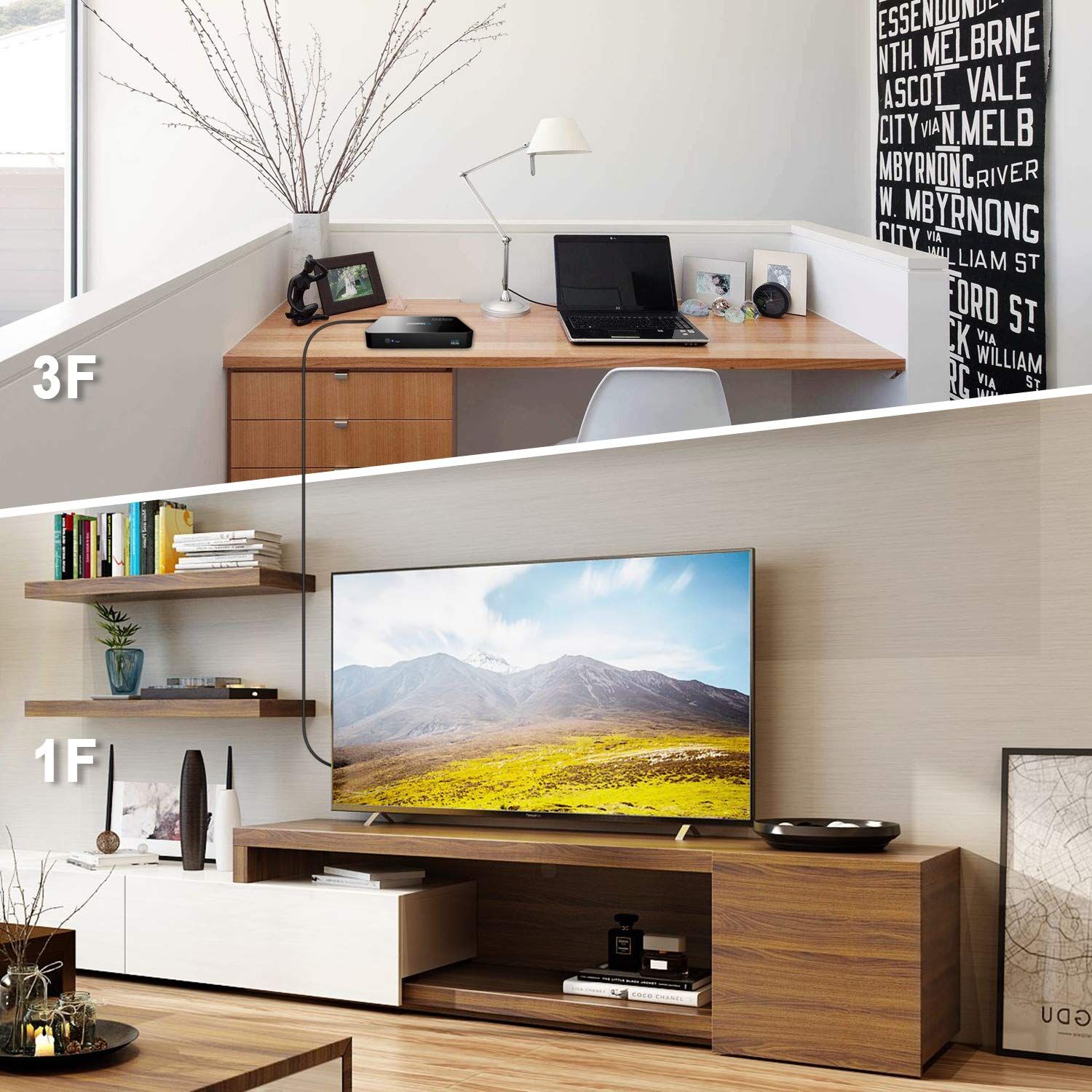 Full HD 4k Optical Hybrid HDMI® Active Cable,18 Gbps 4k HDMI® Type A Active Fiber Optical Cord for Home Theater Enables transmission