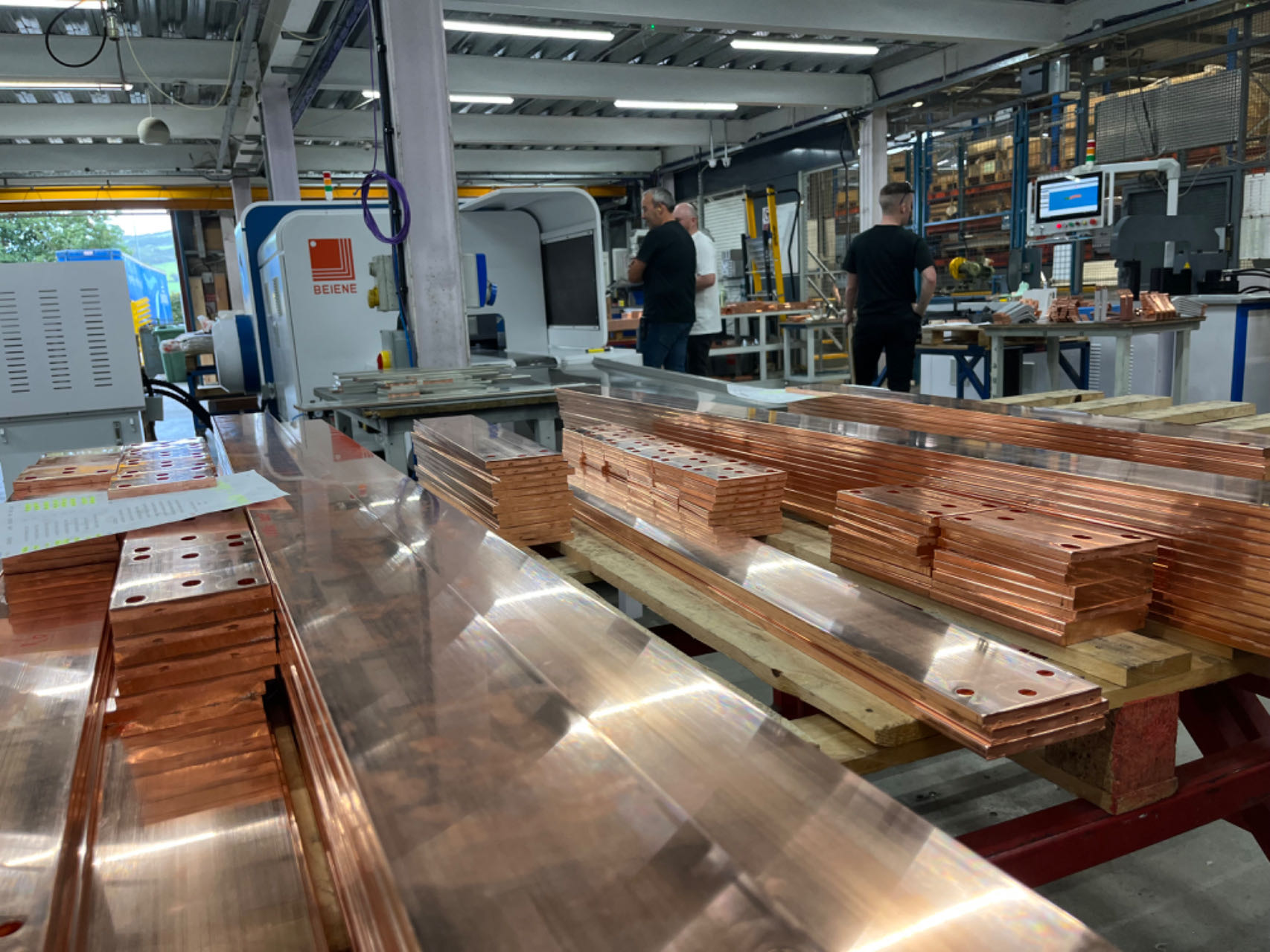 UK Biggest Power Distribution Company Massive Production of Copper Busbar with BEIENE EMAC Busbar Line 