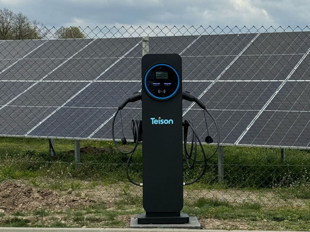 Teison 2*22kW Smart OCPP Twins EV Charging Pile installed in Serbia,2025