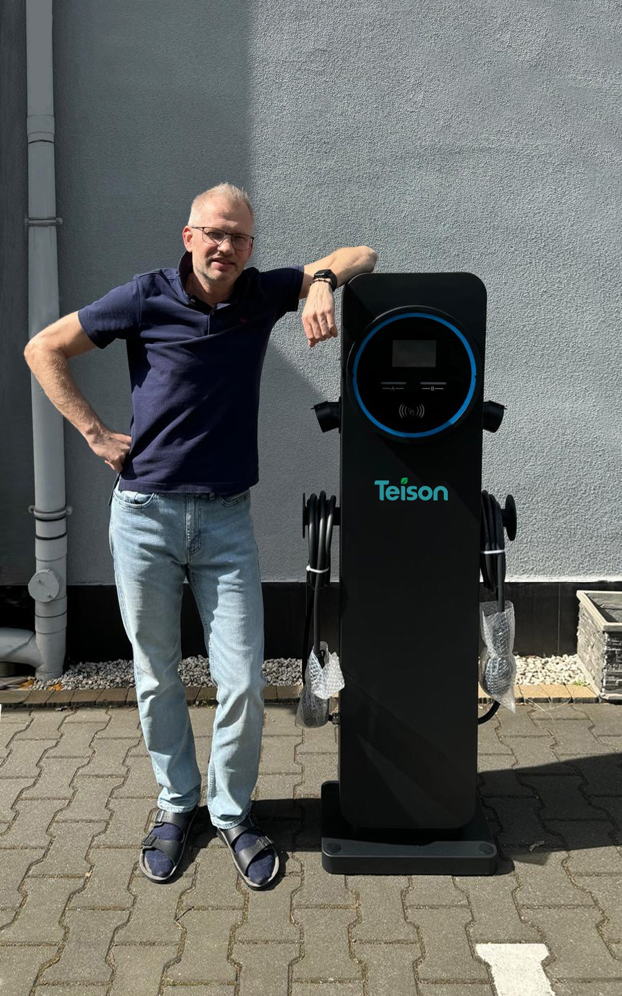 Teison Public Dual Port AC Charging Pile Installed in Poland