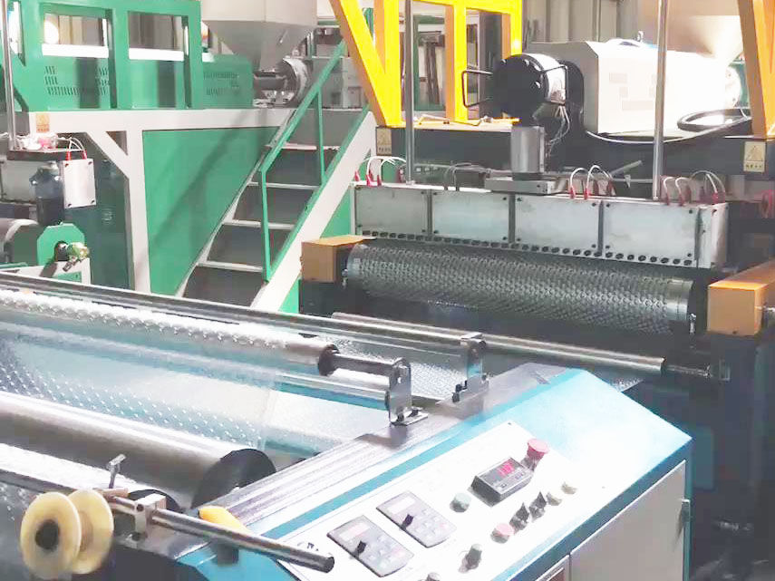 2 layers Air bubble film making machine commissioning before delivery