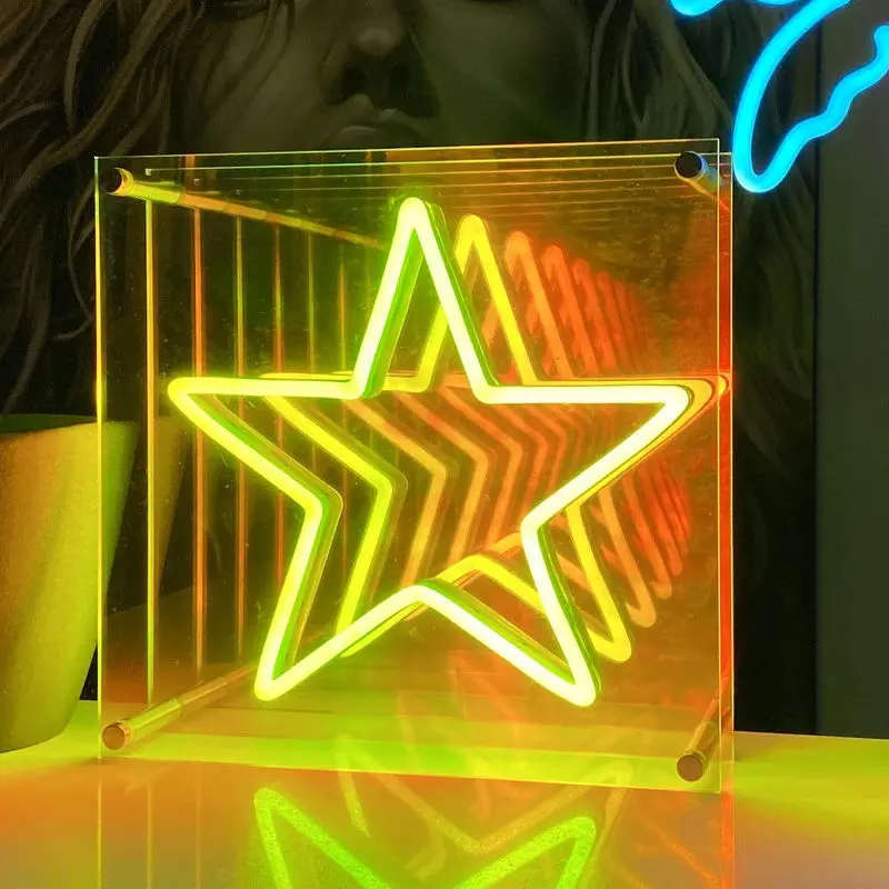 Infinite mirror neon sign