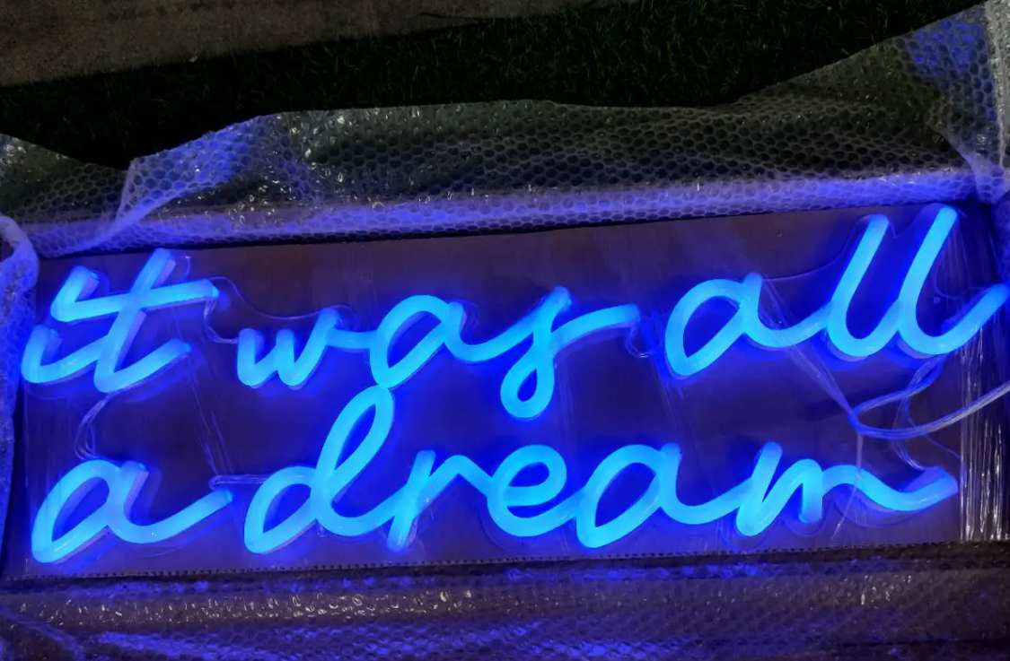 It was all a dream 12v 5A rgb led flex neon sign