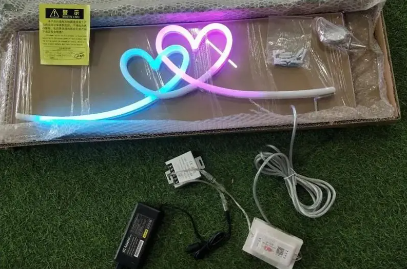 Wedding decoration sign heart sign wholesale rgb neon sign