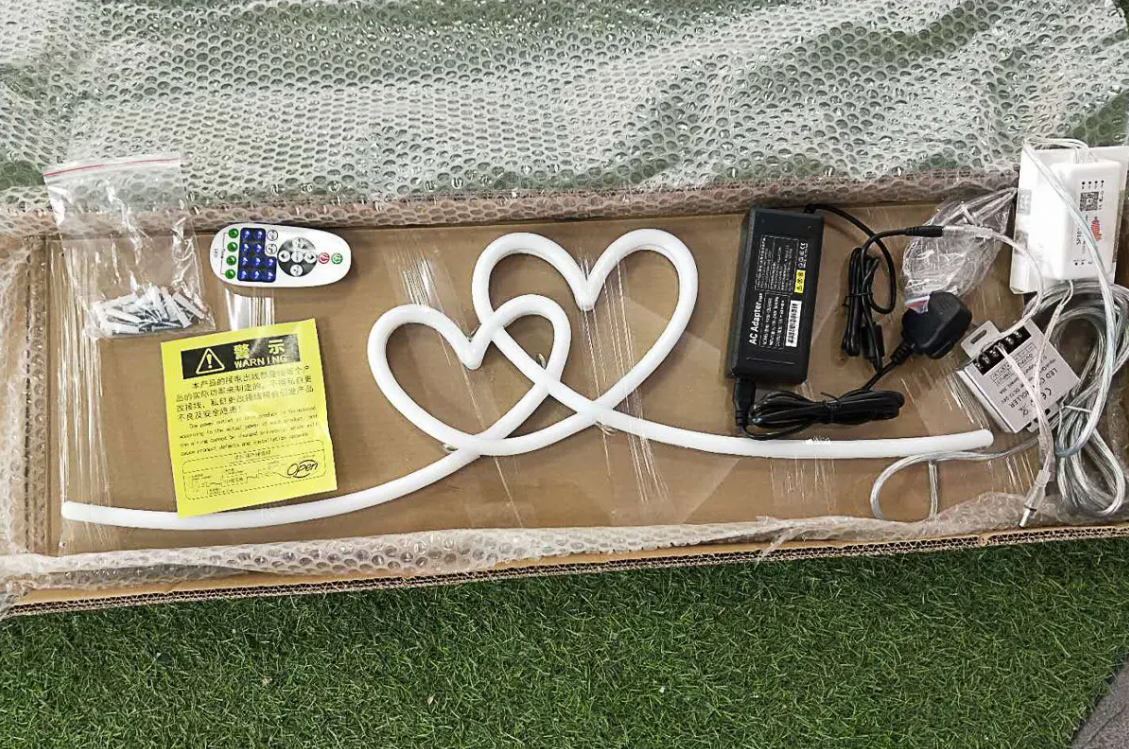 Wedding decoration sign heart sign wholesale rgb neon sign