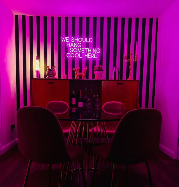 WE SHOULD HANG SOMETHING COOL HERE NEON SIGN