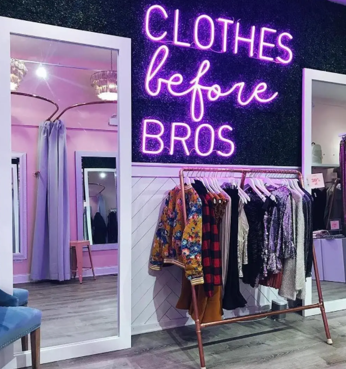 Clothing store neon sign
