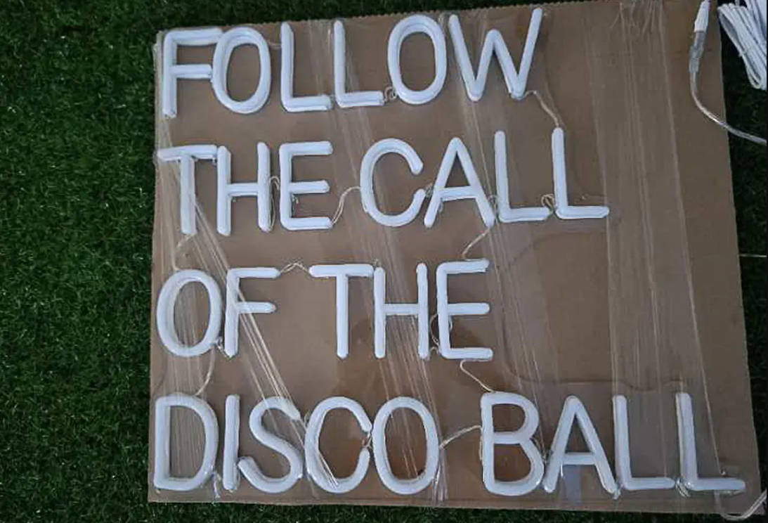 Follow the call of the disco ball neon sign free shipping