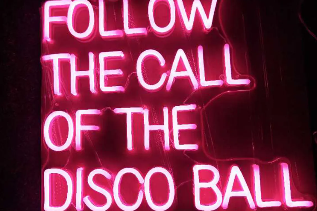 Follow the call of the disco ball neon sign free shipping