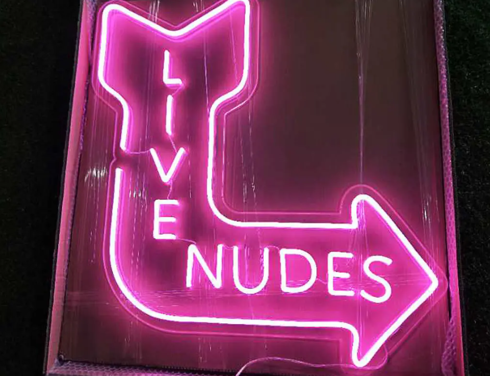 LIVE NUDES neon sign