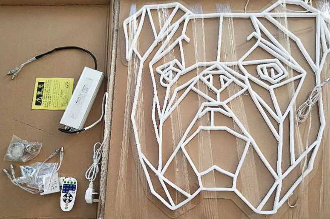 Wholeasle free shipping 12V 5A 116W Dog model neon sign custom creative pet style neon sign