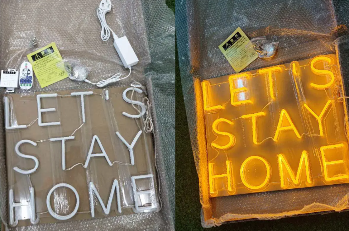 LTE'S STAY HOME neon sign multicolor optional wholesale