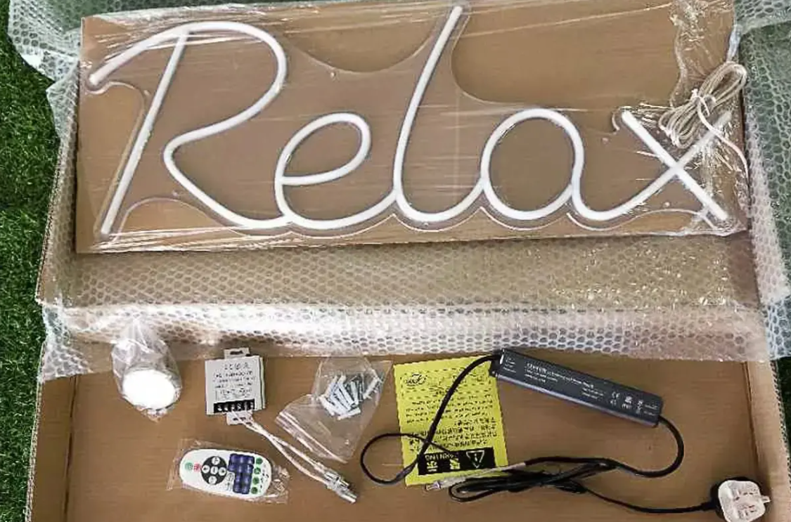 Relax neon sign