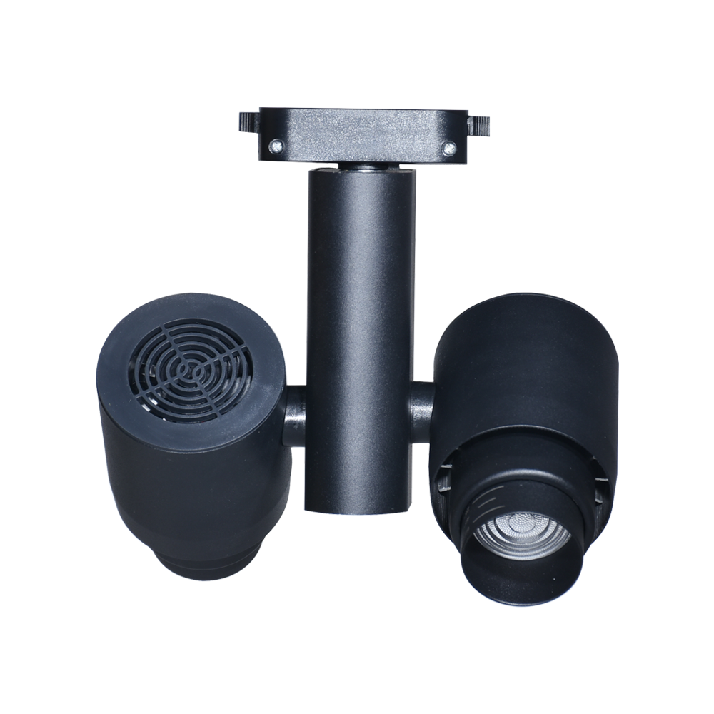 Double heads 2*12w 2*25w 2*30w led commercial track light fixtures no flicker rotatable cob led track light for store hotel