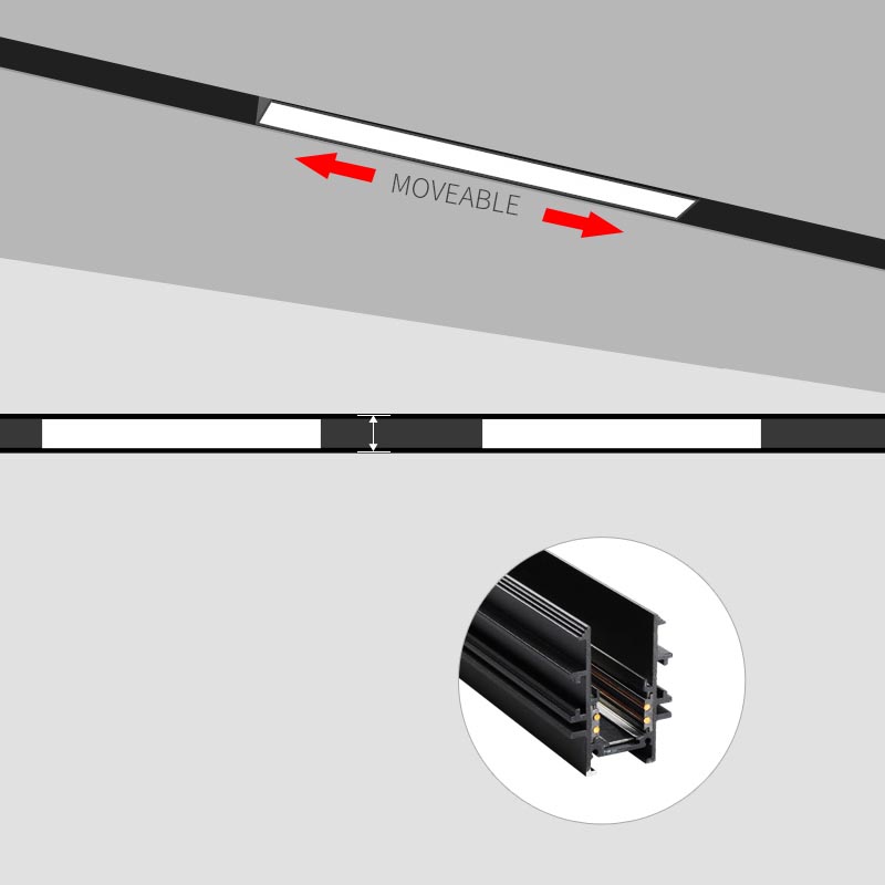 Magnetic light 48v linear spotlight surface recessed pendant magnetic track light