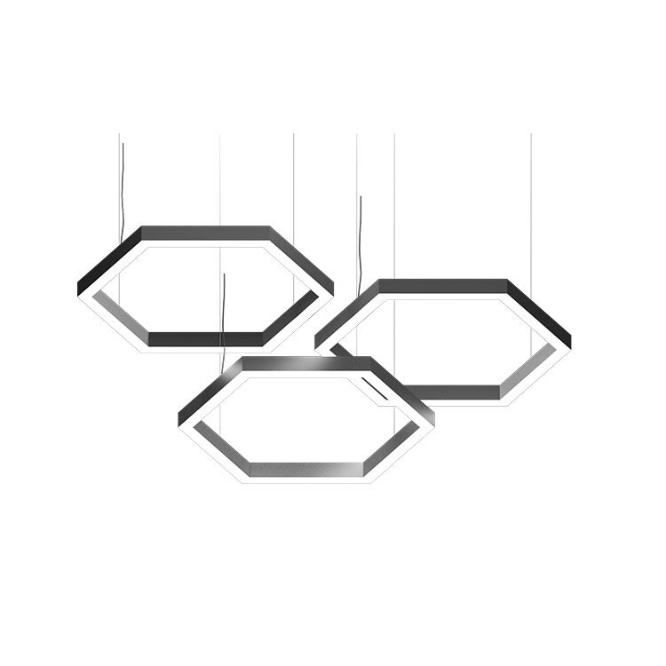 Hexagon Ceiling Modern Led Hanging Pendant Lamps Home Decoration Aluminum Housing Chandelier Suspended LED Linear Light