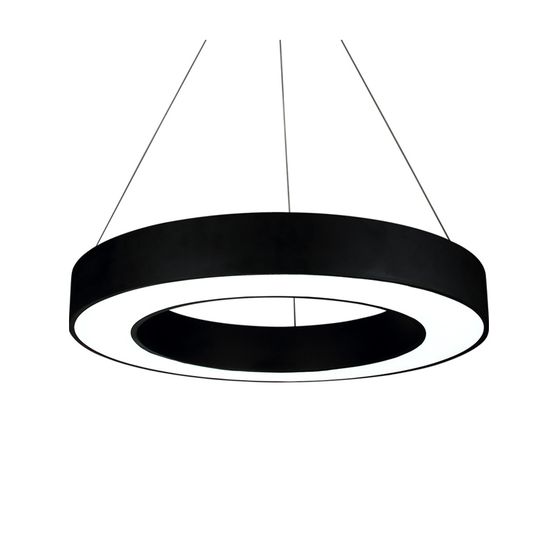 Custom round industrial commercial anti glare high lumen curved indoor modern led pendant aluminium profile linear lighting