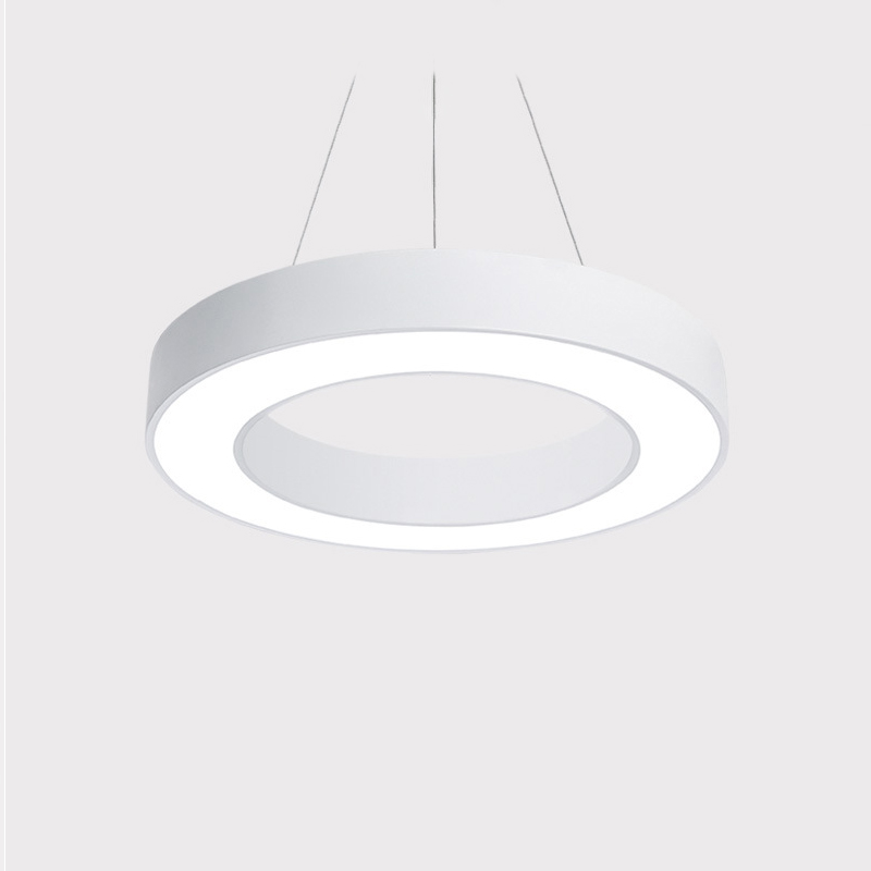 Custom round industrial commercial anti glare high lumen curved indoor modern led pendant aluminium profile linear lighting