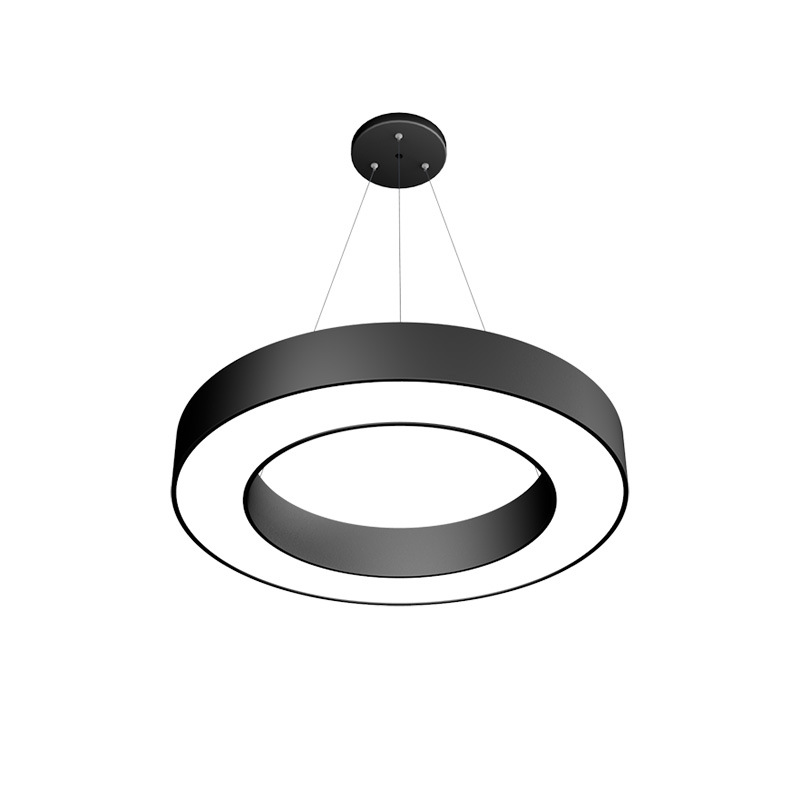 Custom round industrial commercial anti glare high lumen curved indoor modern led pendant aluminium profile linear lighting