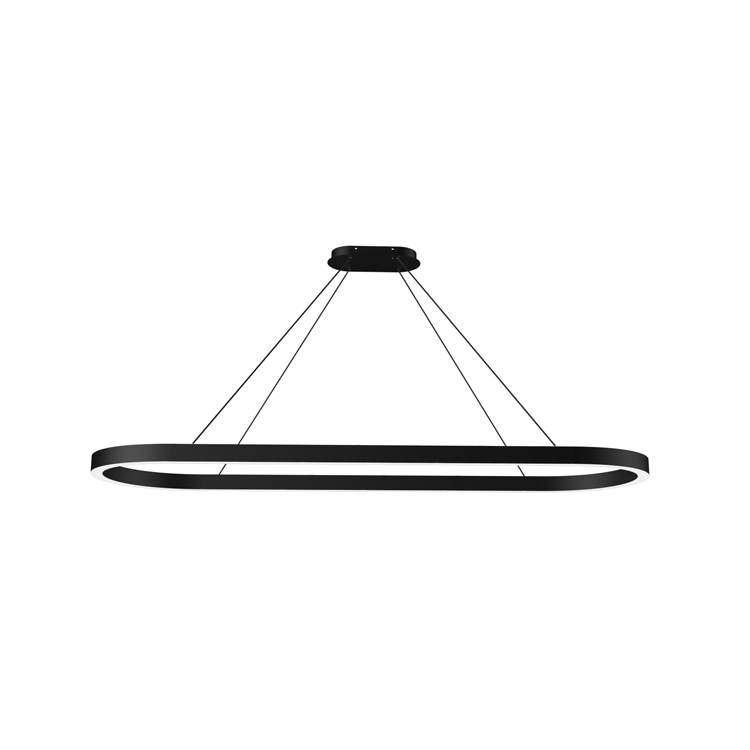 Simple modern led pendant lamp office aluminum led linear lights oval dimmable hanging light for commercial decorate