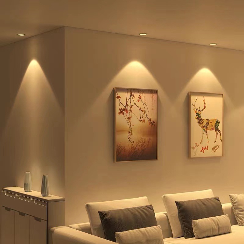 Recessed COB LED Downlight Adjustable beam Anti Dazzle 7W 12W 20W White Housing High brightness AC220V COB LED Downlight