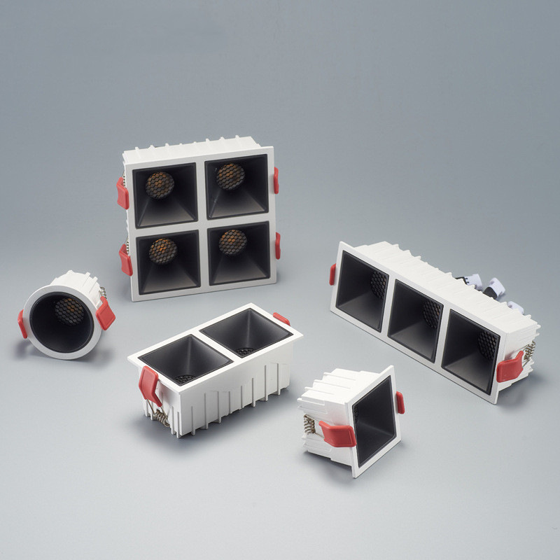 Anti glare no main lamp anti dazzle aluminum ceiling square spotlight cob dimmable 10w 10w*2 10w*3 10w*4 led downlight