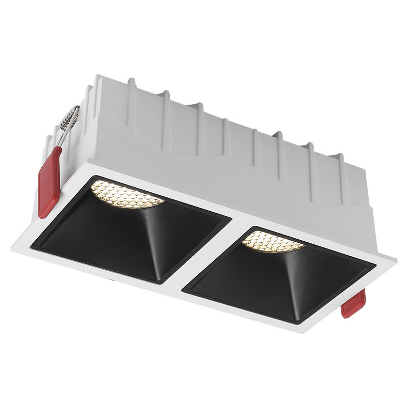 Anti glare no main lamp anti dazzle aluminum ceiling square spotlight cob dimmable 10w 10w*2 10w*3 10w*4 led downlight