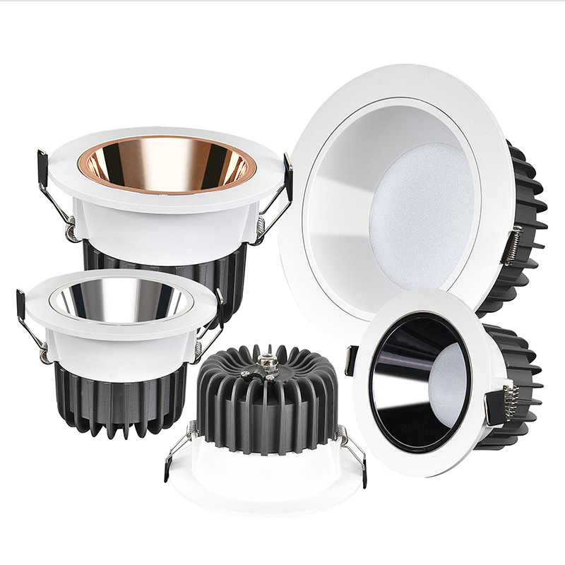 Aluminum High Brightness 5W 10W 20W 30W Multi Functional Ring Cob Ceiling Light 0-10V Dimming RA90 Led Recessed Downlight