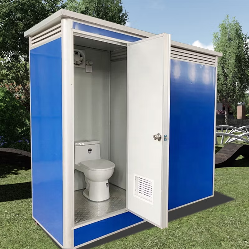 Customized Portable Outdoor PVC Public Toilet Modern Design Mobile WC With Steel Construction Camping Shower Water Tank VIP Sale