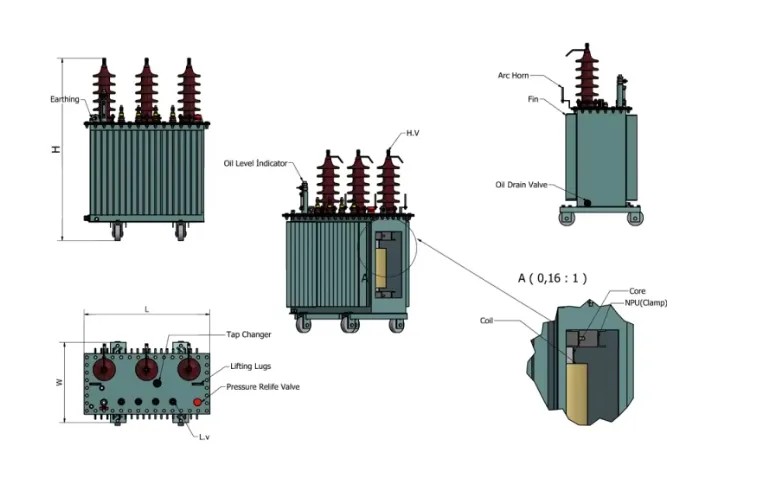 UL 20kv 50kVA 100kVA Oil Immersed Electrical Power Distribution Transformer