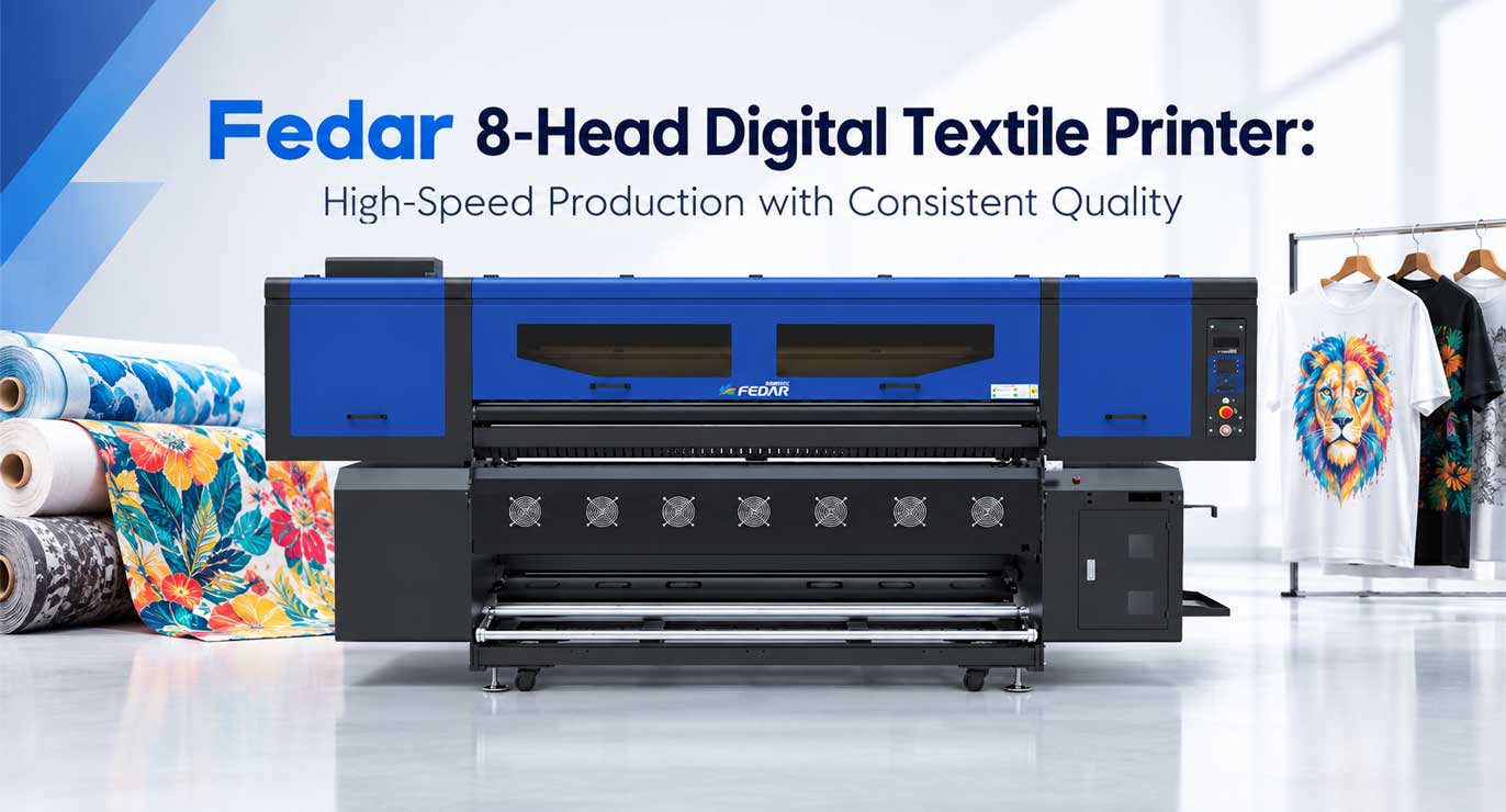 Fedar 8-Head Digital Textile Sublimation Printer: High-Speed Production with Consistent Quality