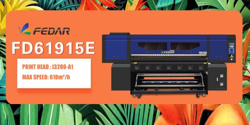Fedar 15-head  Digital Printing Machine, High precision + High speed + Environmental protection