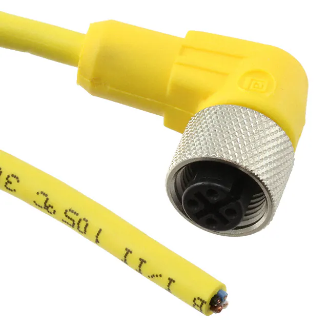 M12-Round-Plug Connector, Single-Ended Cordsets,CBL 4POS FMALE TO WIRE 6.56'