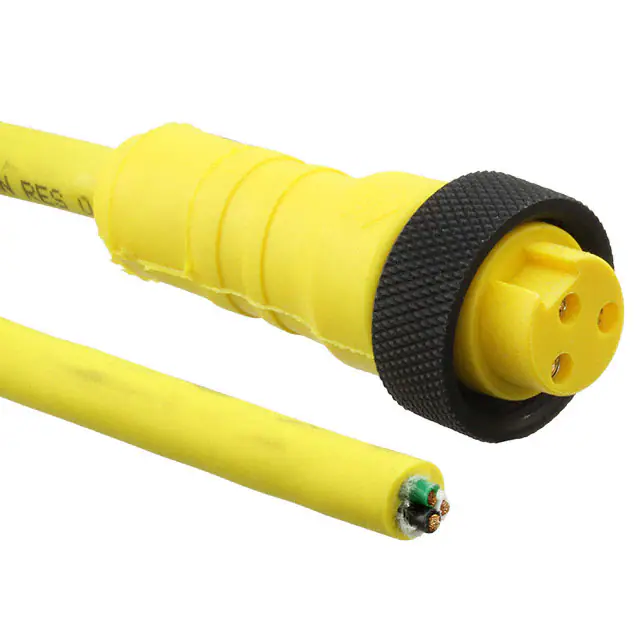 Mini Single-Ended Straight Female Cordsets CBL 3POS FMALE TO WIRE 6.56'