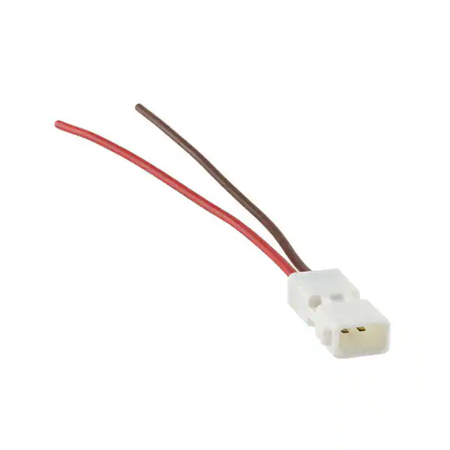 Custom cable assembly socket 2 position to wire lead conn 2p RCPT IP68