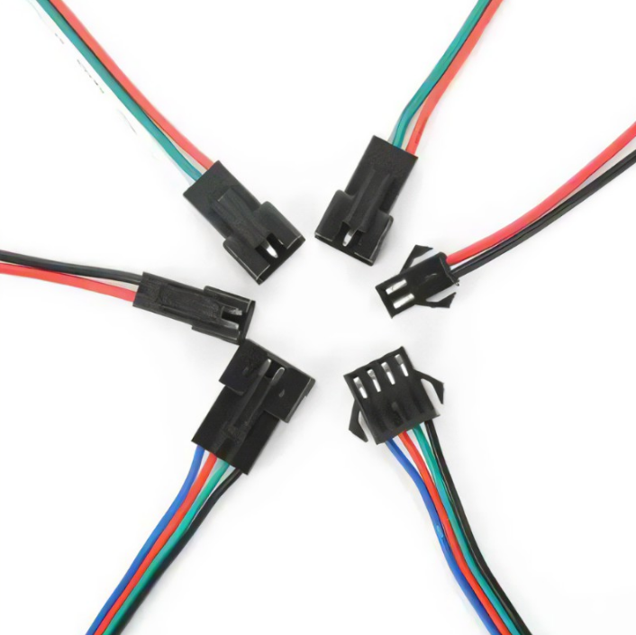 JST Connector Leads 150mm 22 AWG 2 / 3 / 4 / 5 / 6 Pin Wire Cable LED Strip